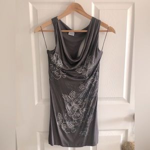 Womens tank with crystal embellishments